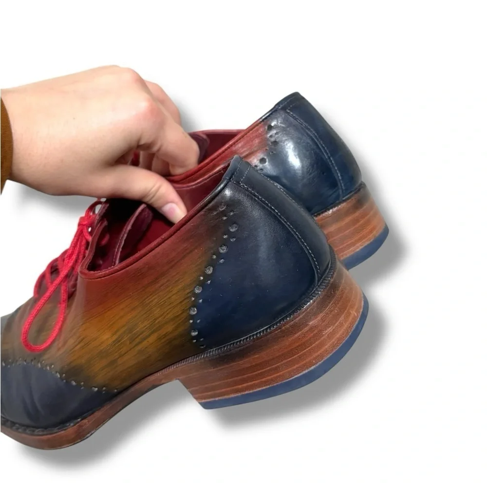 Paul Parkman Multicolor Leather Oxford Shoes